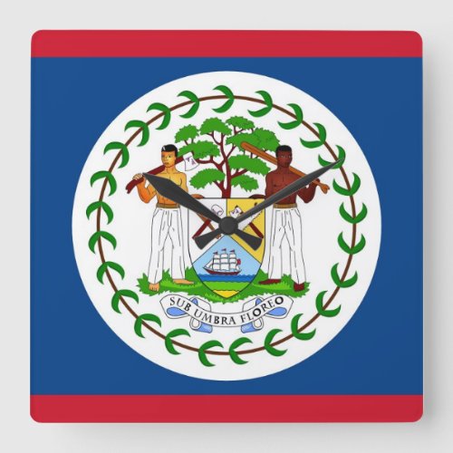 Wall Clock with Flag of Belize