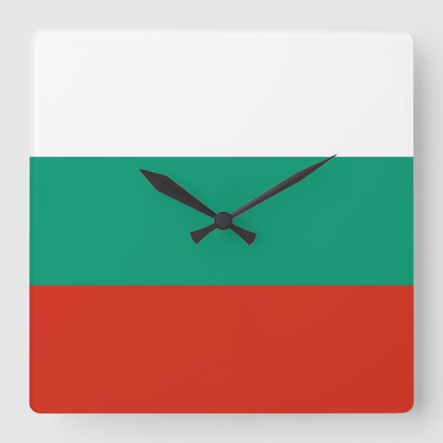 Wall Clock with Flag of Bulgaria (Front)