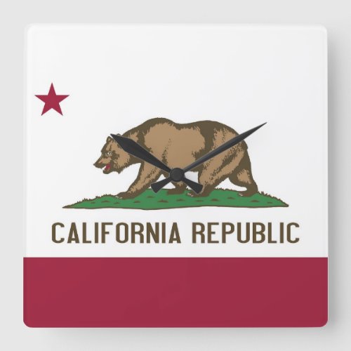 Wall Clock with Flag of California USA