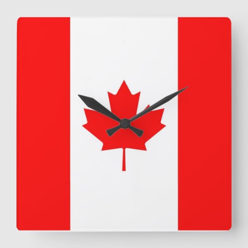 Wall Clock with Flag of Canada