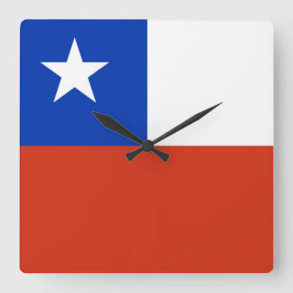 Wall Clock with Flag of Chile