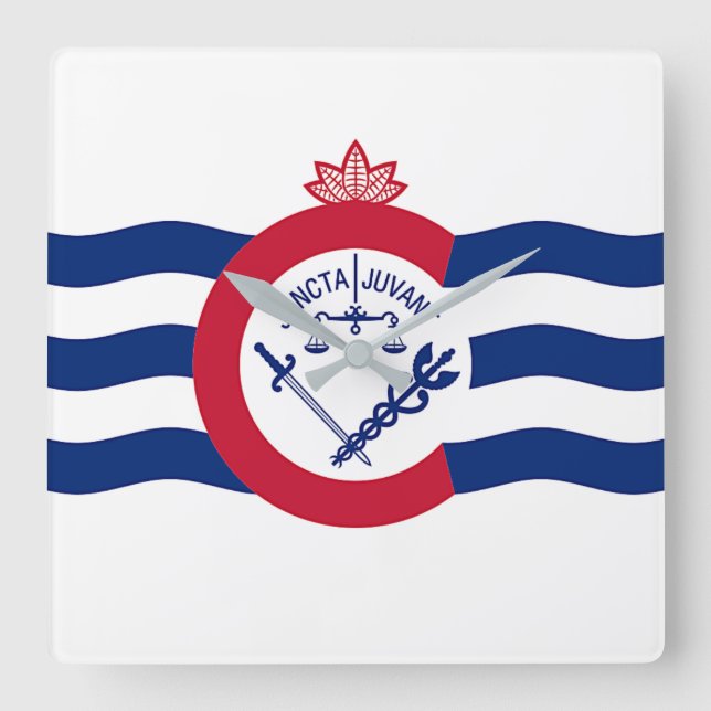 Wall Clock with Flag of Cincinnati, USA (Front)