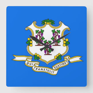 Wall Clock with Flag of Connecticut, USA