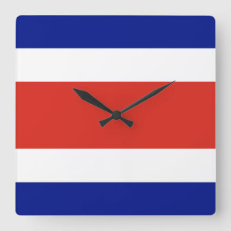 Wall Clock with Flag of Costa Rica