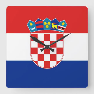 Wall Clock with Flag of Croatia