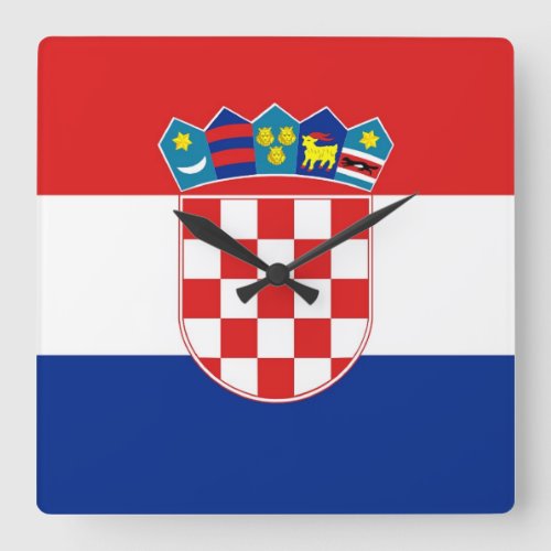 Wall Clock with Flag of Croatia