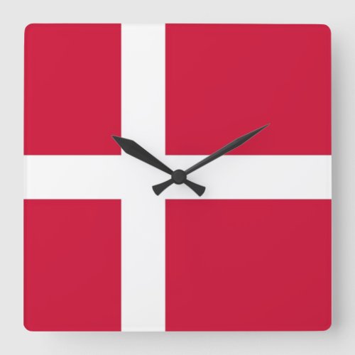 Wall Clock with Flag of Denmark