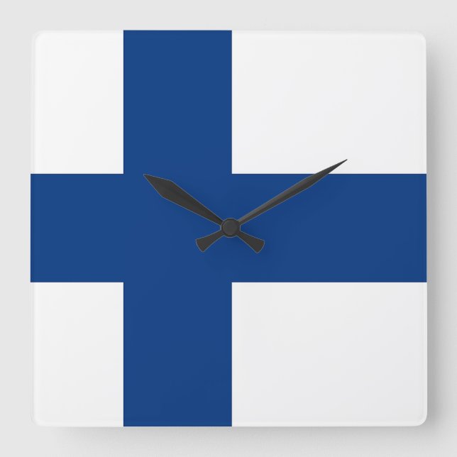 Wall Clock with Flag of Finland (Front)