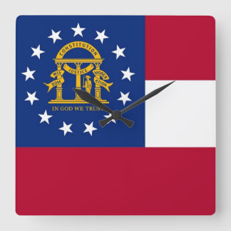 Wall Clock with Flag of Georgia, USA