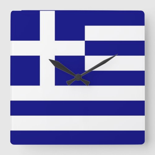 Wall Clock with Flag of Greece