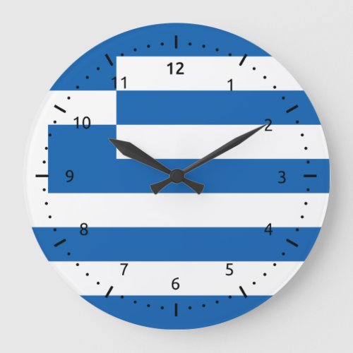 Wall clock with flag of Greece