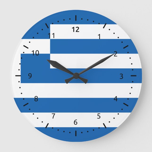 Wall clock with flag of Greece (Front)