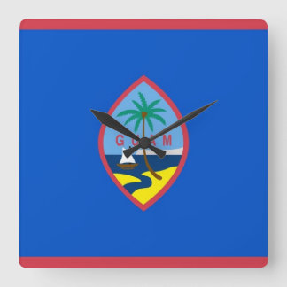 Wall Clock with Flag of Guam, USA