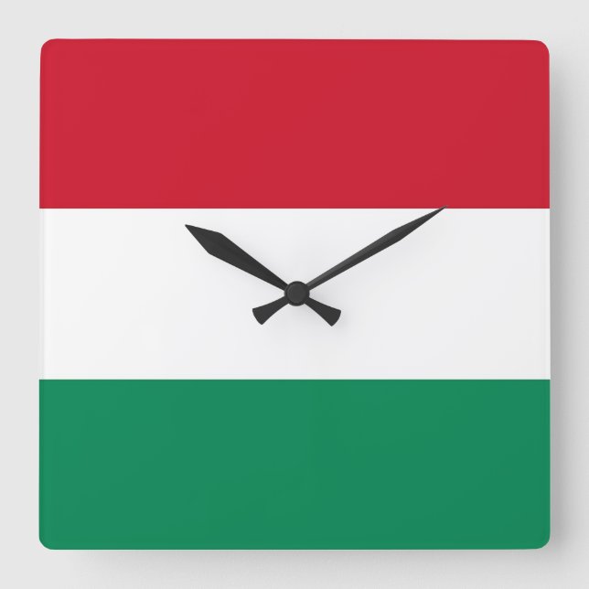 Wall Clock with Flag of Hungary (Front)