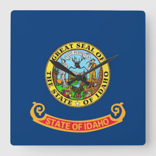Wall Clock with Flag of Idaho, USA