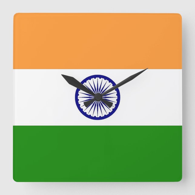 Wall Clock with Flag of India (Front)