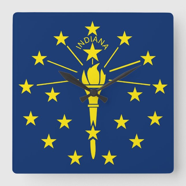 Wall Clock with Flag of Indiana, USA (Front)