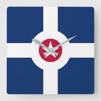 Wall Clock with Flag of Indianapolis City, USA