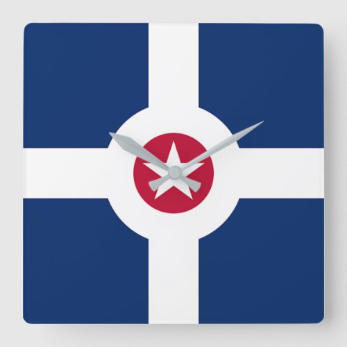Wall Clock with Flag of Indianapolis City USA
