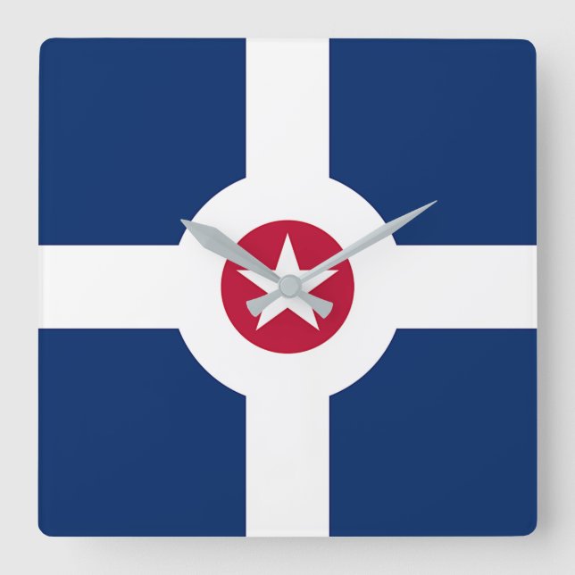 Wall Clock with Flag of Indianapolis City, USA (Front)