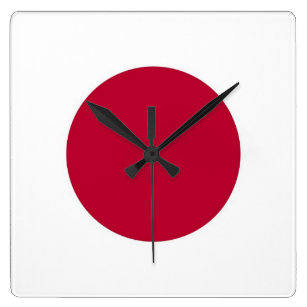 Japan Wall Clock Black Japanese Flag 