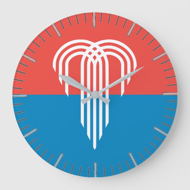 Wall Clock with Flag of Kansas City, Missouri (Front)