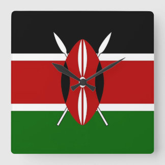 Wall Clock with Flag of Kenya