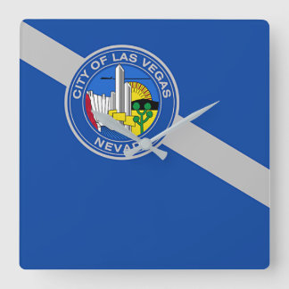 Wall Clock with Flag of Las Vegas City, USA