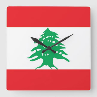 Wall Clock with Flag of Lebanon