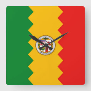 Wall Clock with Flag of Los Angeles, California