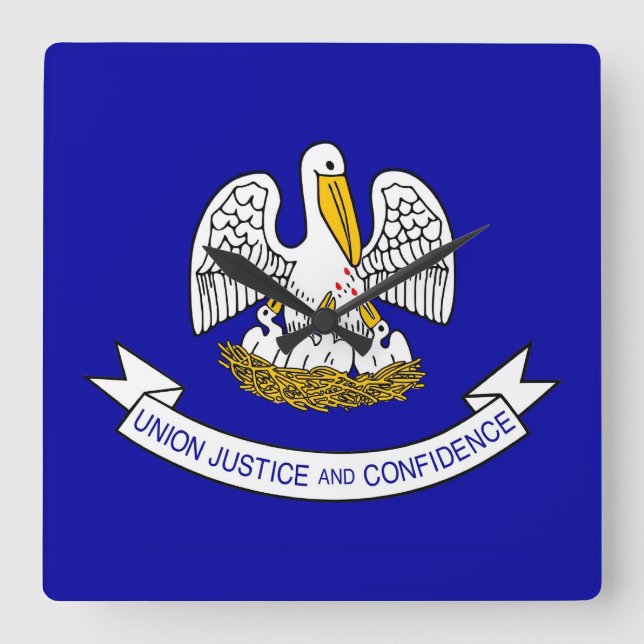 Wall Clock with Flag of Louisiana, USA (Front)