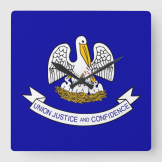Wall Clock with Flag of Louisiana, USA