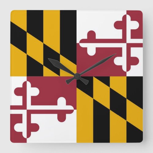 Wall Clock with Flag of Maryland USA