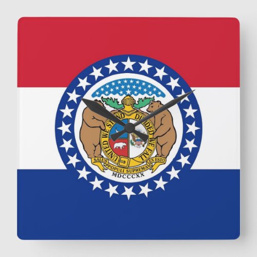 Wall Clock with Flag of Missouri USA