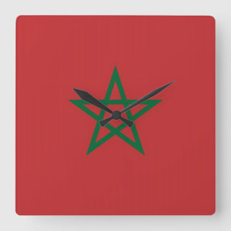 Wall Clock with Flag of Morocco