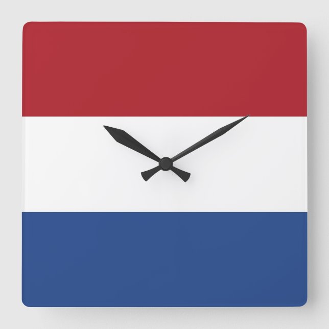 Wall Clock with Flag of Netherlands (Front)