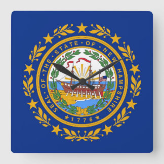 Wall Clock with Flag of New Hampshire, USA