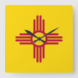 Wall Clock with Flag of New Mexico, USA