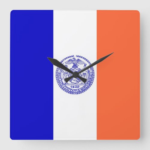 Wall Clock with Flag of New York USA