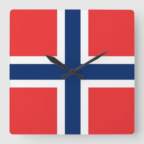 Wall Clock with Flag of Norway