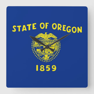 Wall Clock with Flag of Oregon, USA