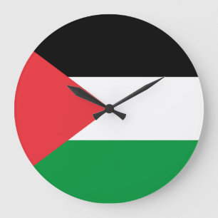 Wall Clock with Flag of Palestine