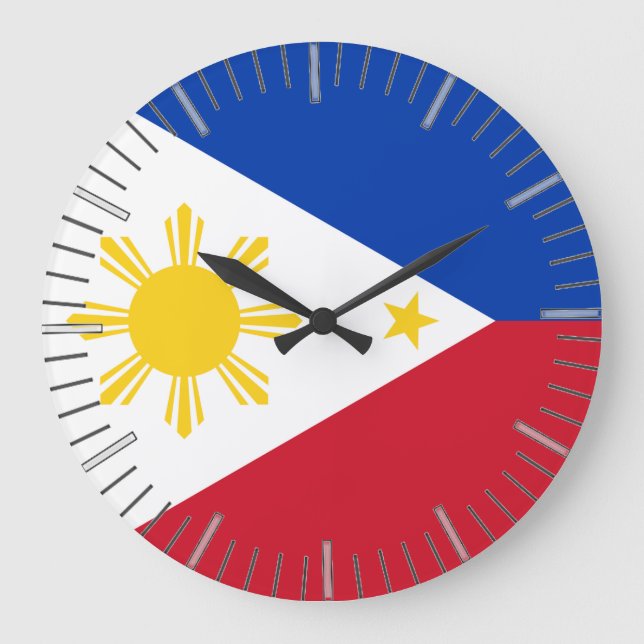 Wall Clock with Flag of Philippines (Front)