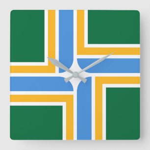 Wall Clock with Flag of Portland, USA