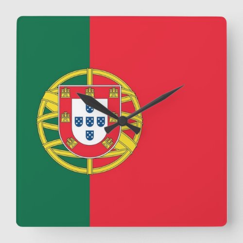 Wall Clock with Flag of Portugal