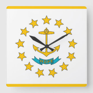 Wall Clock with Flag of Rhode Island, USA