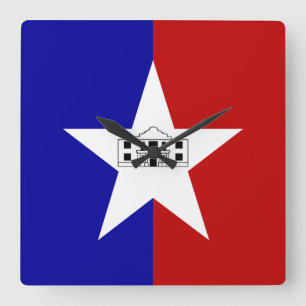 Wall Clock with Flag of San Antonio City, USA