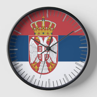 Wall Clock with Flag of Serbia