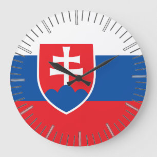 Wall Clock with Flag of Slovakia