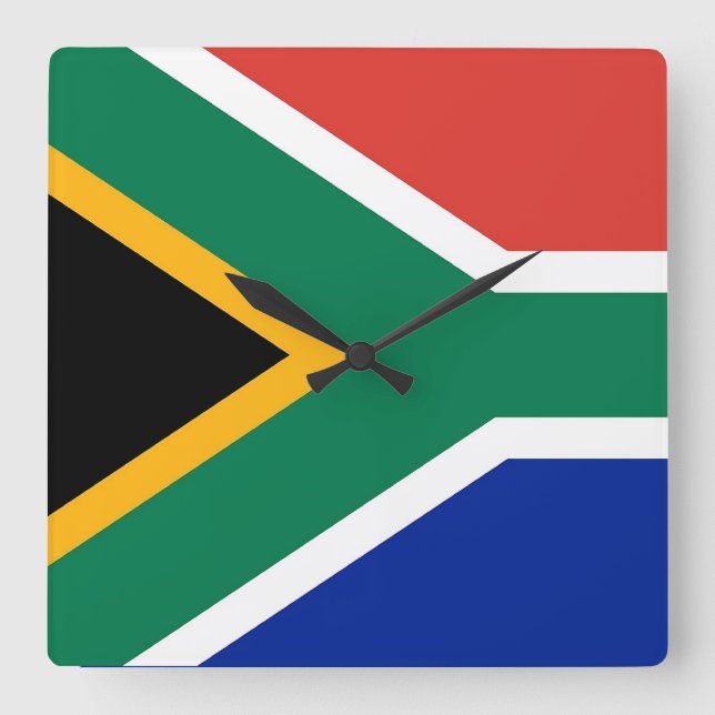 Wall Clock with Flag of South Africa (Front)